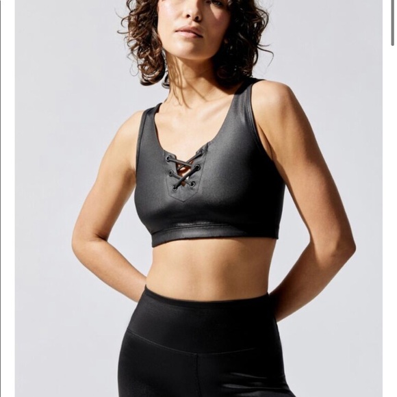 NWT Year of Ours Gloss Football Bra Black Glossy $79 - Picture 10 of 16